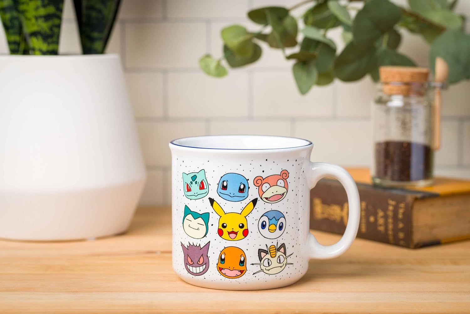 Nintendo Pokemon Bulbasaur Squirtle Slowpoke Snorlax Pikachu Charmander & More Grid Camper Mug 20 Ounces - Fundom