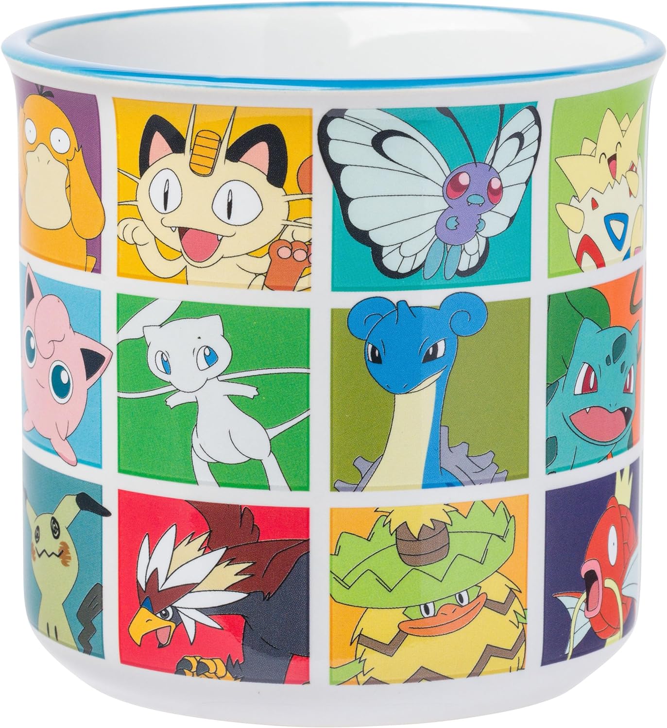 Nintendo Pokemon Bulbasaur Squirtle Snorlax Pikachu Eevee & More Grid Ceramic Camper Mug 20 Ounces - Fundom