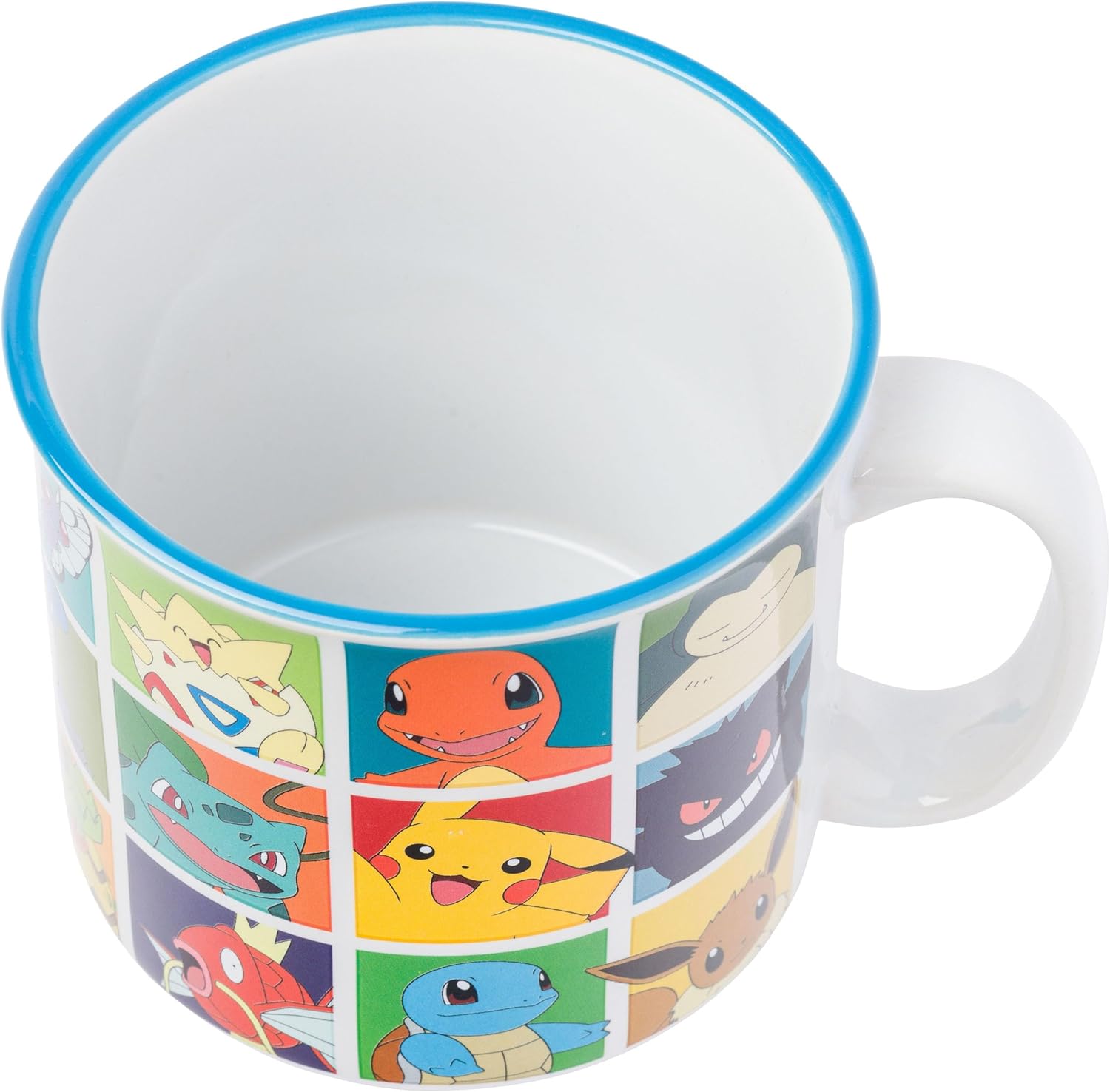 Nintendo Pokemon Bulbasaur Squirtle Snorlax Pikachu Eevee & More Grid Ceramic Camper Mug 20 Ounces - Fundom