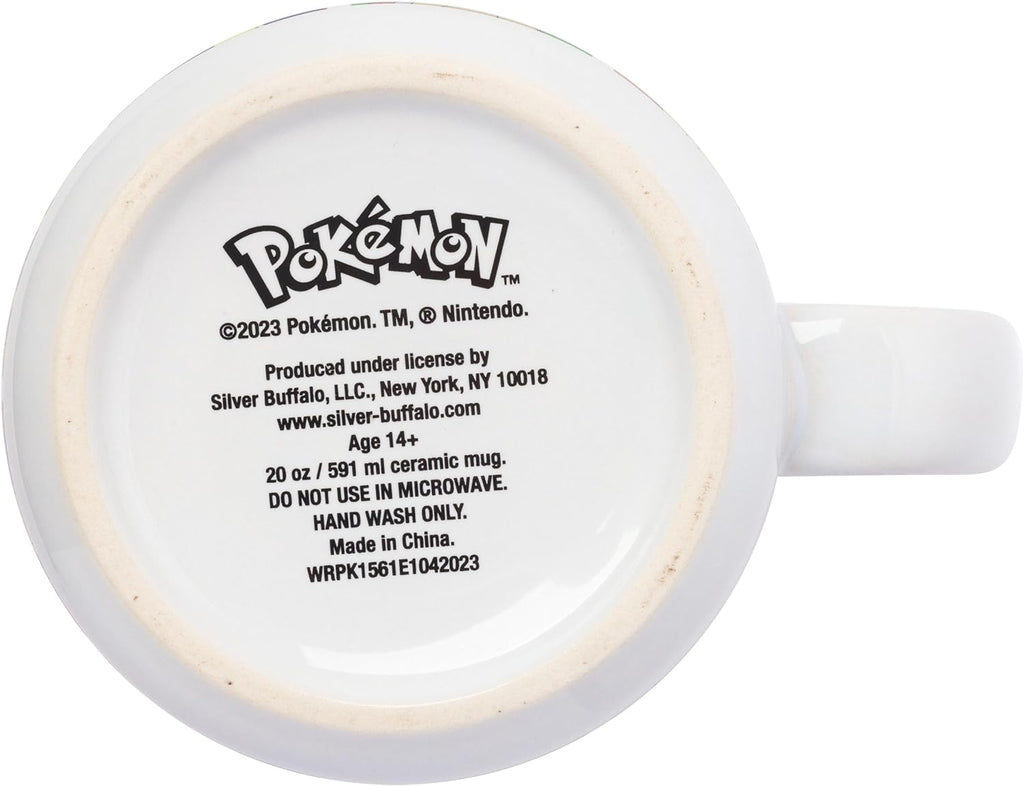 Nintendo Pokemon Bulbasaur Squirtle Snorlax Pikachu Eevee & More Grid Ceramic Camper Mug 20 Ounces - Fundom