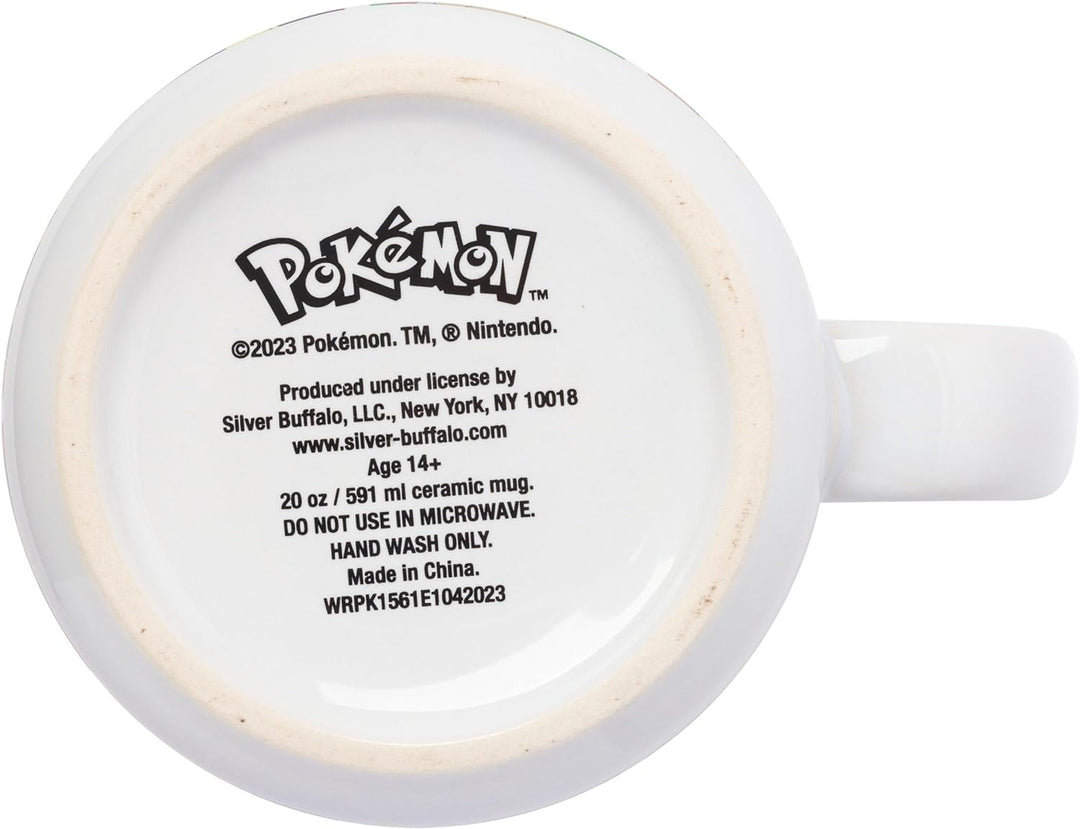 Nintendo Pokemon Bulbasaur Squirtle Snorlax Pikachu Eevee & More Grid Ceramic Camper Mug 20 Ounces - Fundom