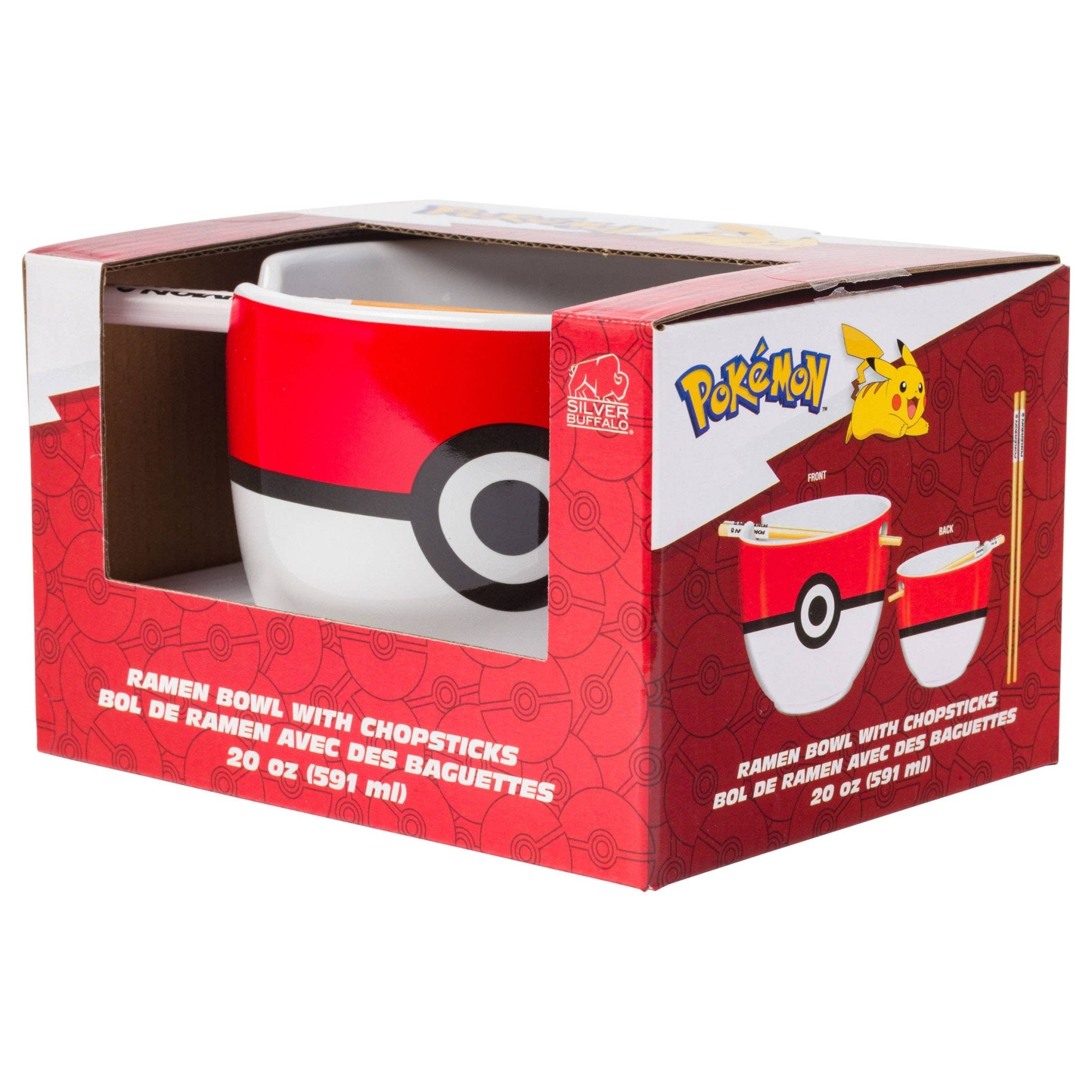 Nintendo Pokemon Pokeball Ceramic Ramen Bowl with Chopsticks - Thumbnail 4