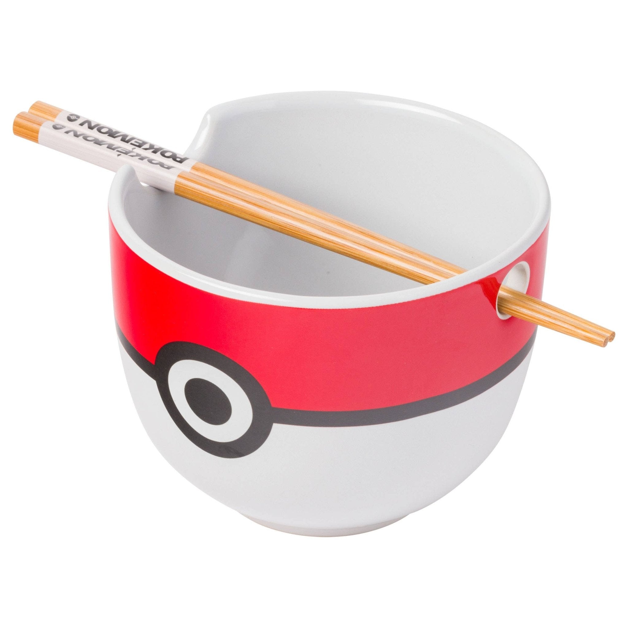 Nintendo Pokemon Pokeball Ceramic Ramen Bowl with Chopsticks