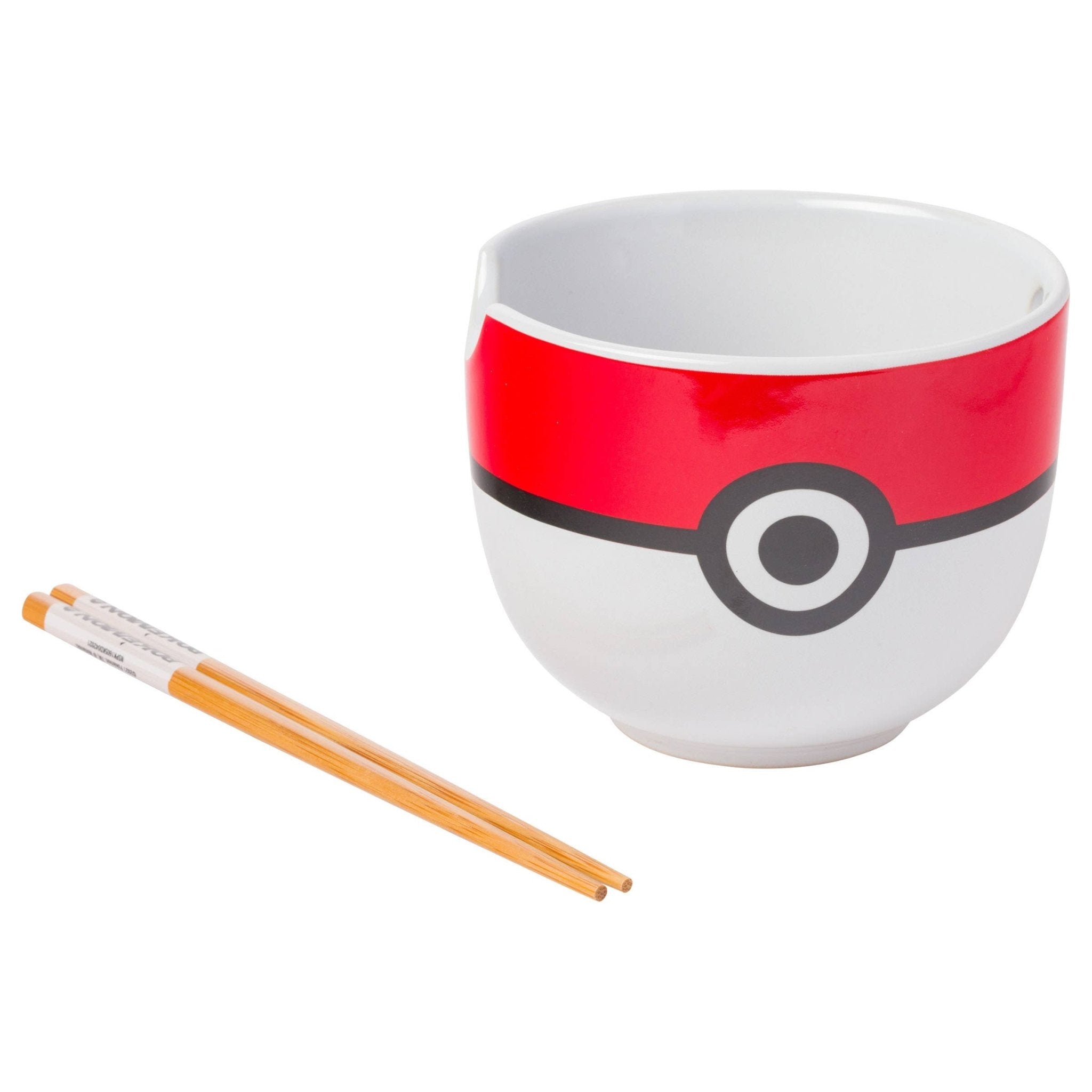 Nintendo Pokemon Pokeball Ceramic Ramen Bowl with Chopsticks 20 Ounces - Fundom