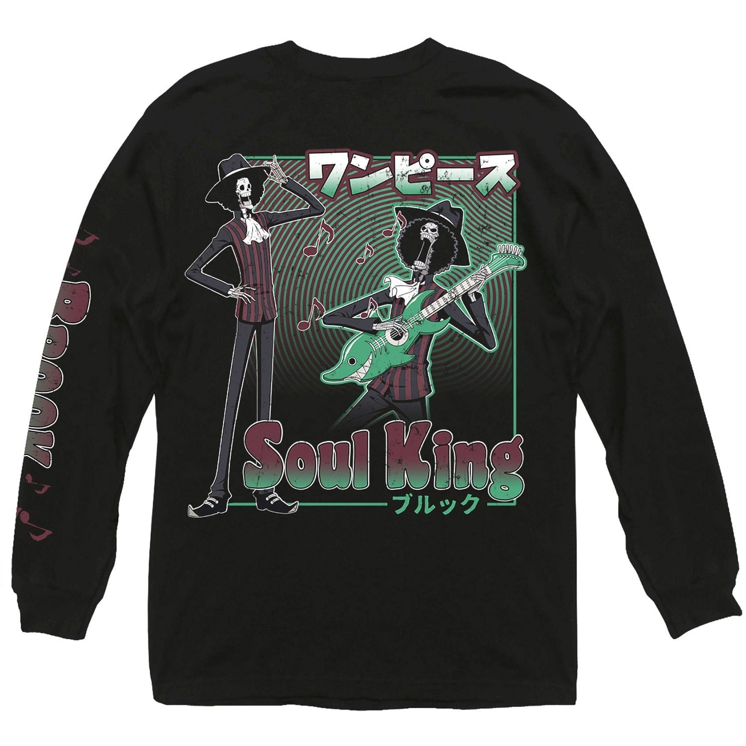 One Piece Brook Soul King Officially Licensed Adult Long Sleeve T-Shirt - Fundom