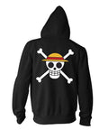 One Piece Luffy Straw Hat Anime Adult Fleece Zip Hoodie - Fundom