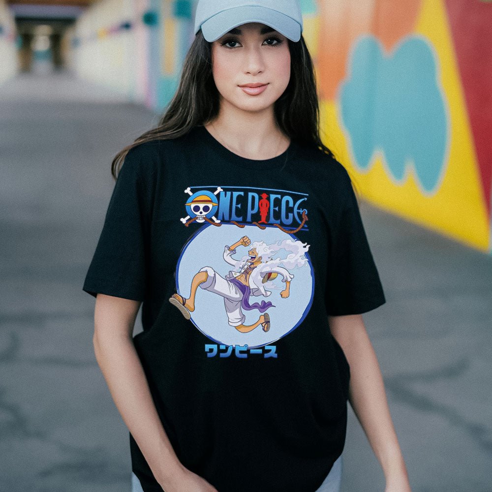 One Piece - Monkey D. Luffy Gear 5 Framed Adult T-Shirt - Black - Officially Licensed - Fundom