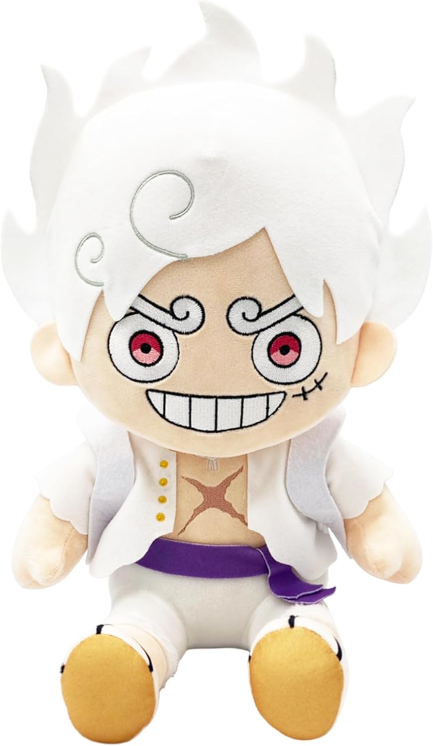 One Piece - Monkey D. Luffy Gear 5 Grin Sitting Pose Plush 12" - Great Eastern Entertainment - Fundom