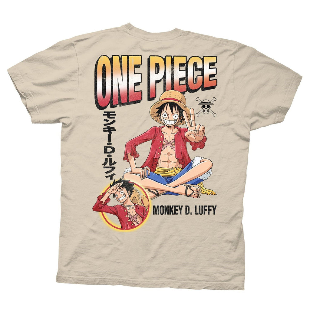 One Piece Monkey D. Luffy With Back Print Officially Licensed Adult T-Shirt - Fundom