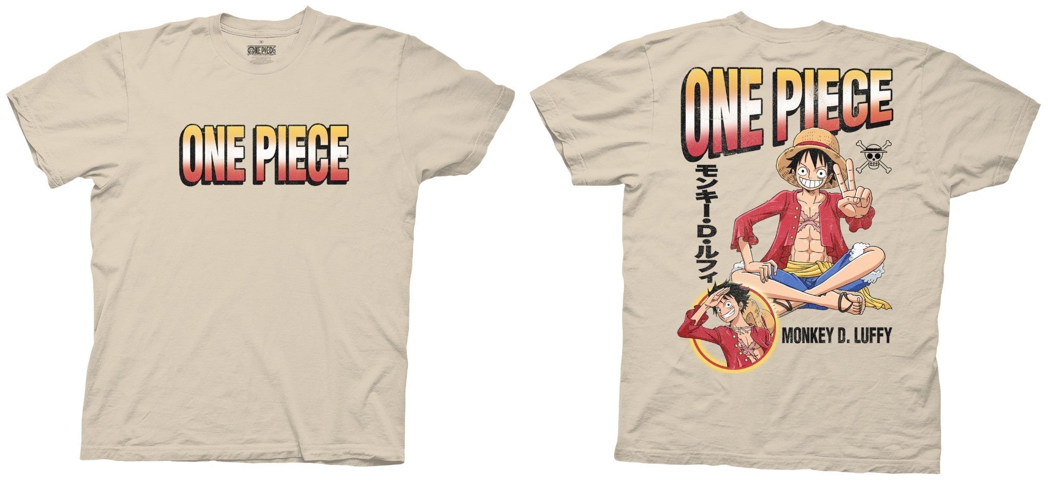 One Piece Monkey D. Luffy With Back Print Officially Licensed Adult T-Shirt - Fundom
