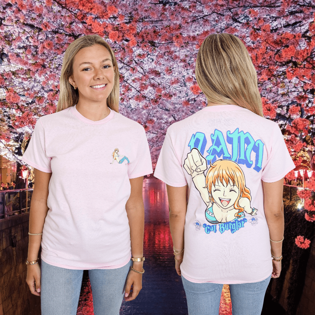 One Piece Nami Cat Burglar With Back Print Officially Licensed Adult T-Shirt - Fundom