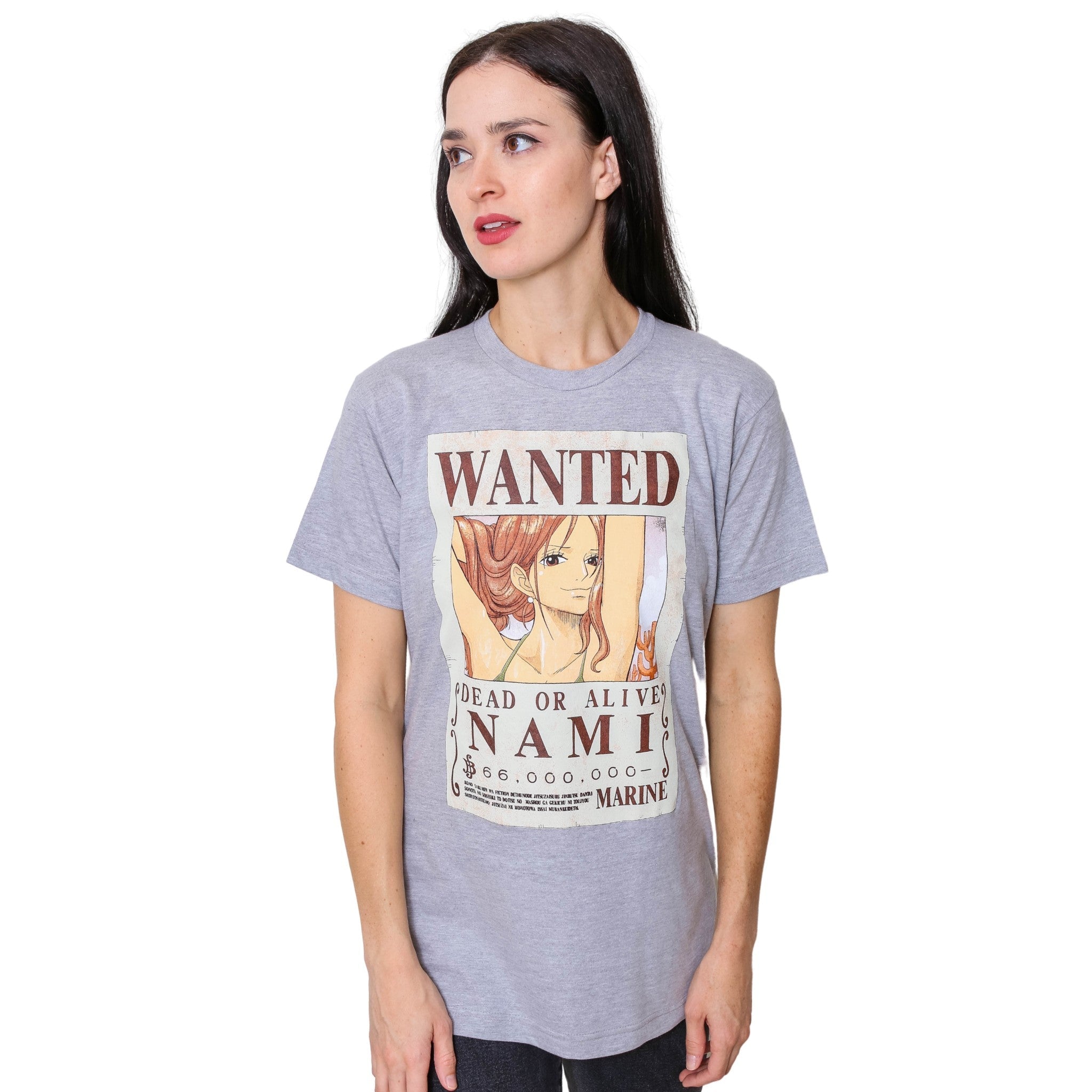 One Piece Nami Full Wanted Poster Anime Adult Short - Sleeve Graphic T-Shirt - Fundom