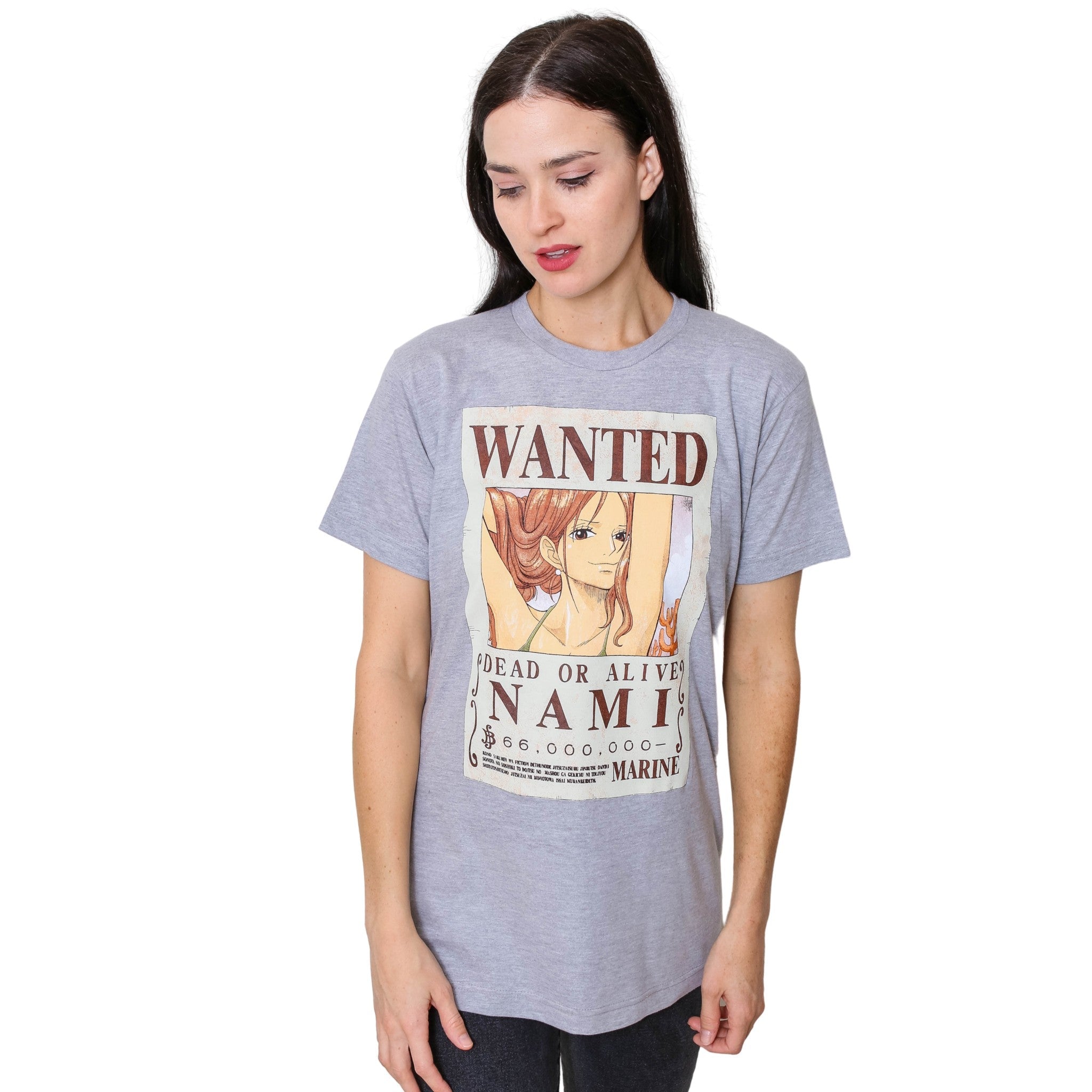 One Piece Nami Full Wanted Poster Anime Adult Short - Sleeve Graphic T-Shirt - Fundom