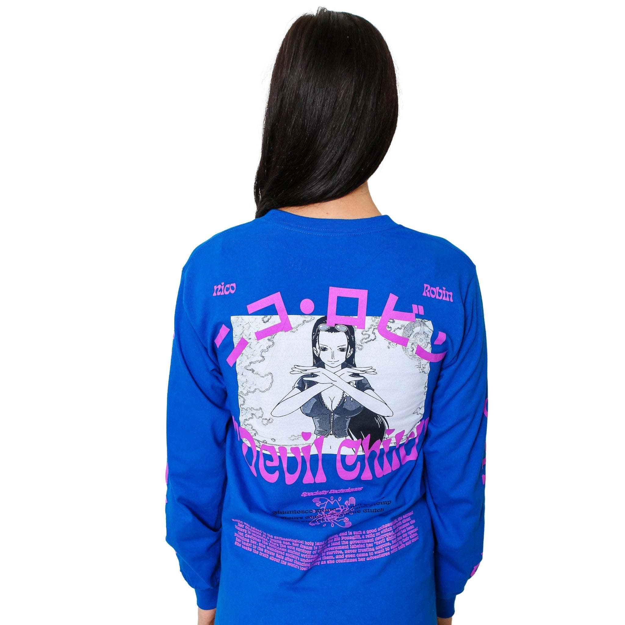One Piece Nico Robin Demon Child Anime Adult Long Sleeve Graphic T-Shirt - Fundom