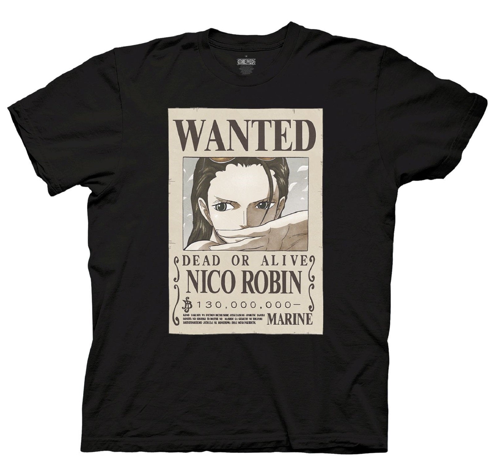 One Piece Nico Robin Full Wanted Poster Anime Adult Unisex T-Shirt - Fundom