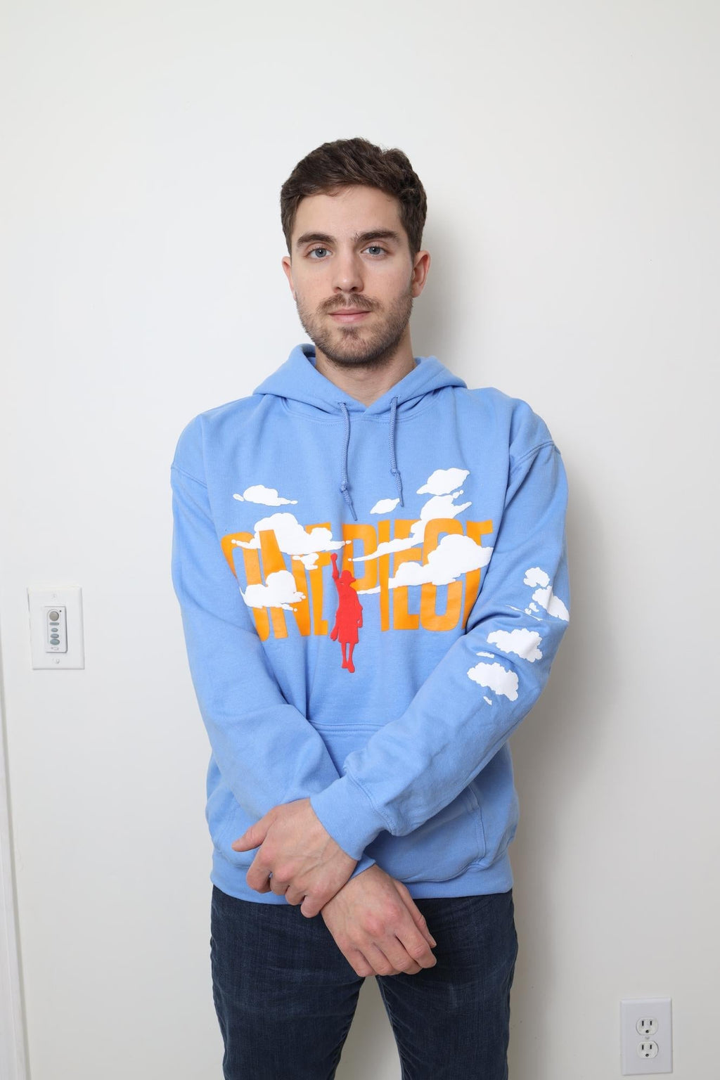 One Piece Puffy Monkey D. Luffy & Clouds - Front Back & Sleeve Print - Licensed Adult Hoodie - Fundom