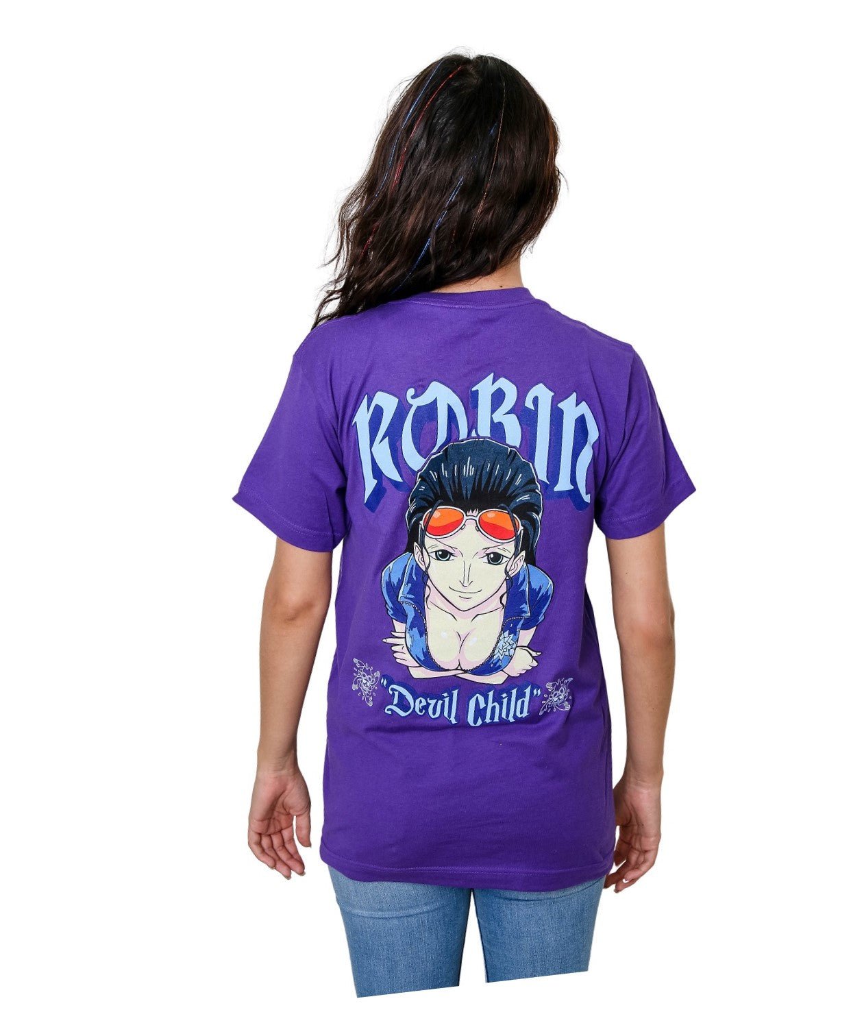 One Piece Robin Devil Child With Back Print Officially Licensed Adult T-Shirt - Fundom