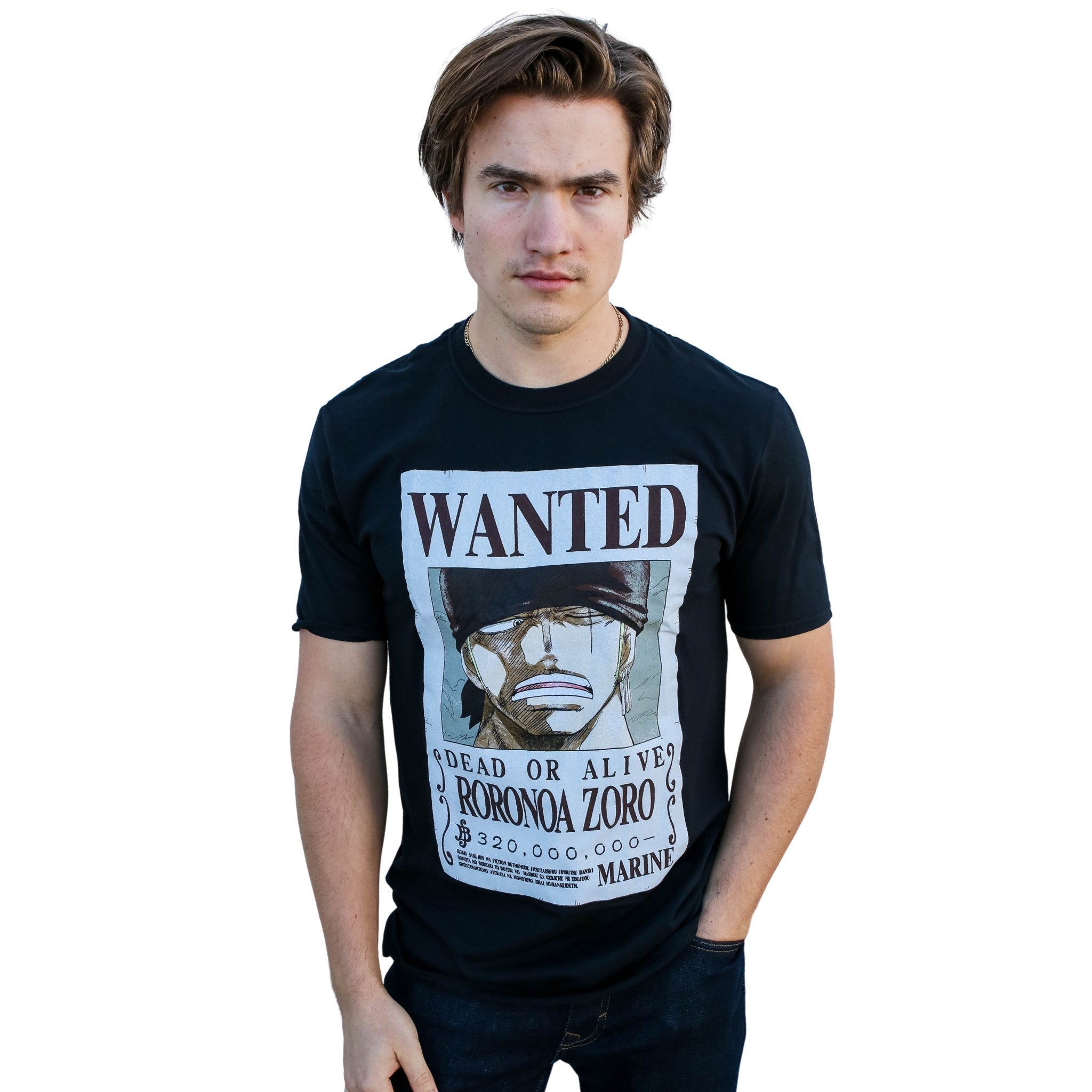 One Piece Roronoa Zoro Full Wanted Poster Anime Adult Unisex T-Shirt - Fundom