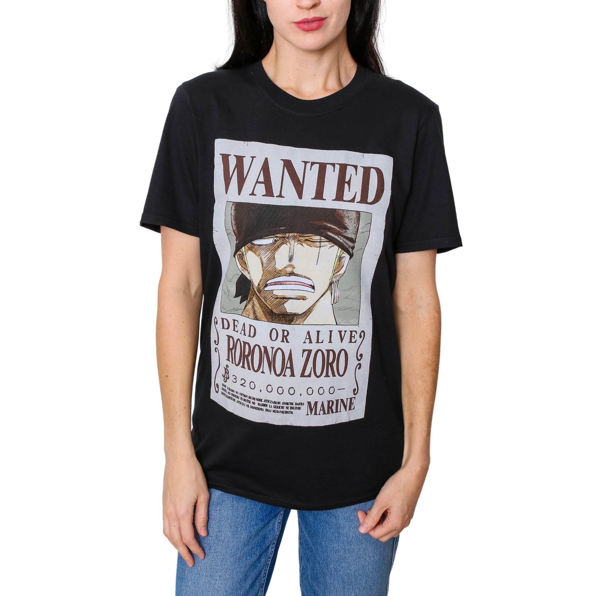 One Piece Roronoa Zoro Full Wanted Poster Anime Adult Unisex T-Shirt - Fundom