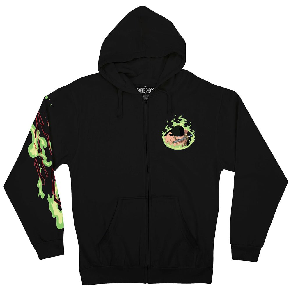 One Piece Roronoa Zoro King Of Hell Licensed Adult Zip Up Hoodie - Fundom