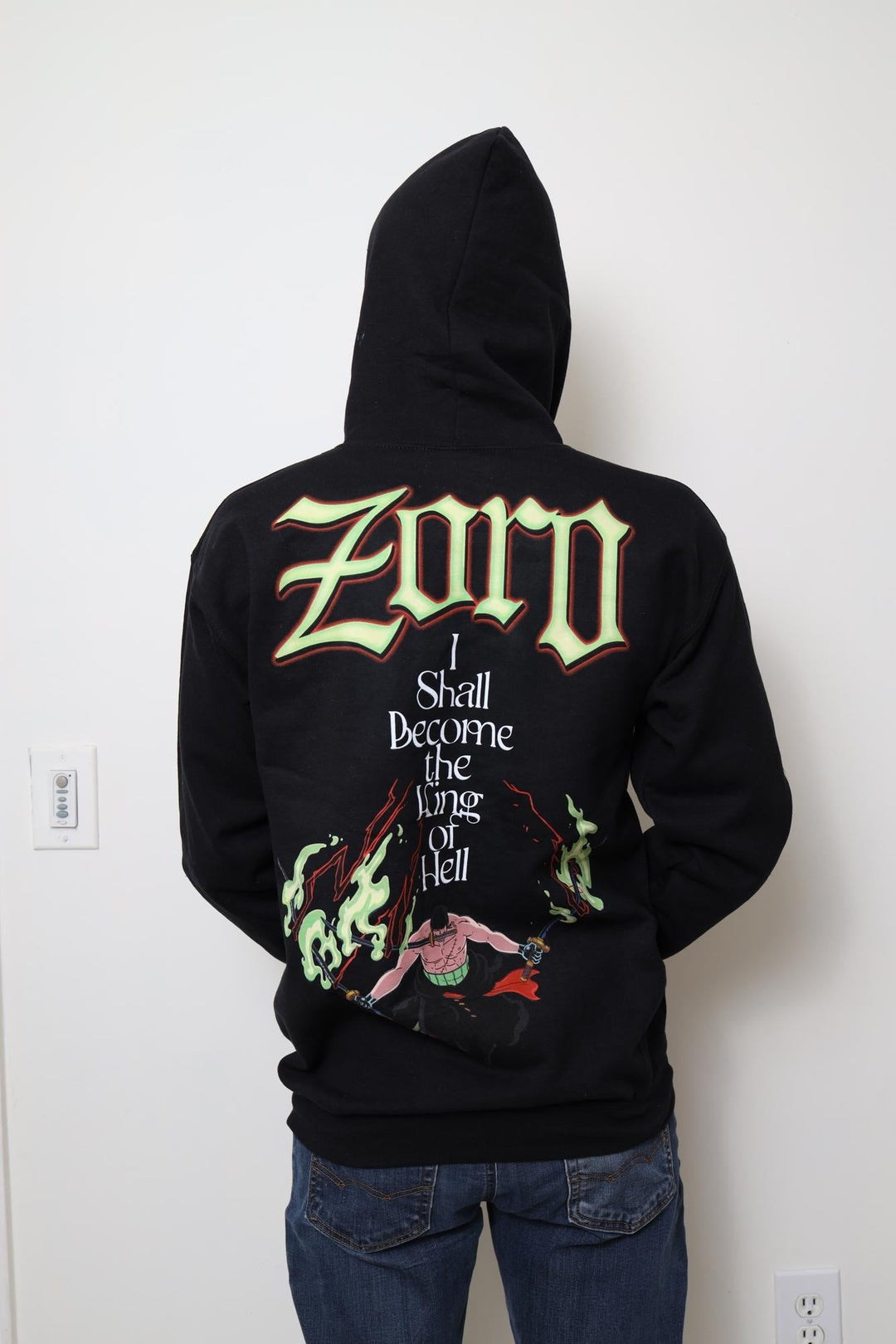 One Piece Roronoa Zoro King Of Hell Licensed Adult Zip Up Hoodie - Fundom