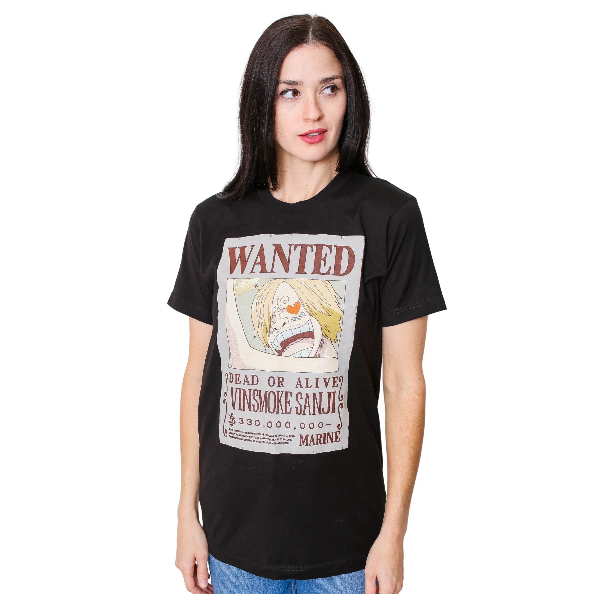 One Piece Sanji Full Wanted Poster Anime Adult Short - Sleeve Graphic T-Shirt - Fundom