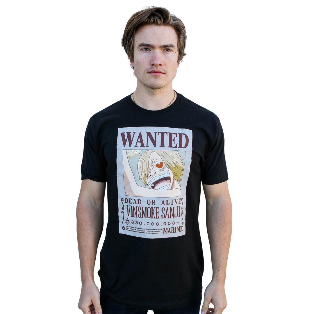 One Piece Sanji Full Wanted Poster Anime Adult Short - Sleeve Graphic T-Shirt - Fundom