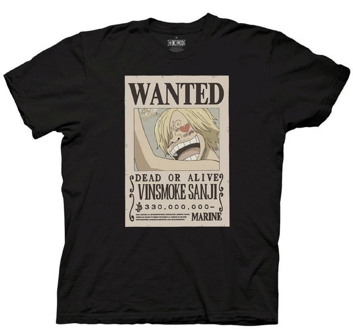 One Piece Sanji Full Wanted Poster Anime Adult Short - Sleeve Graphic T-Shirt - Fundom