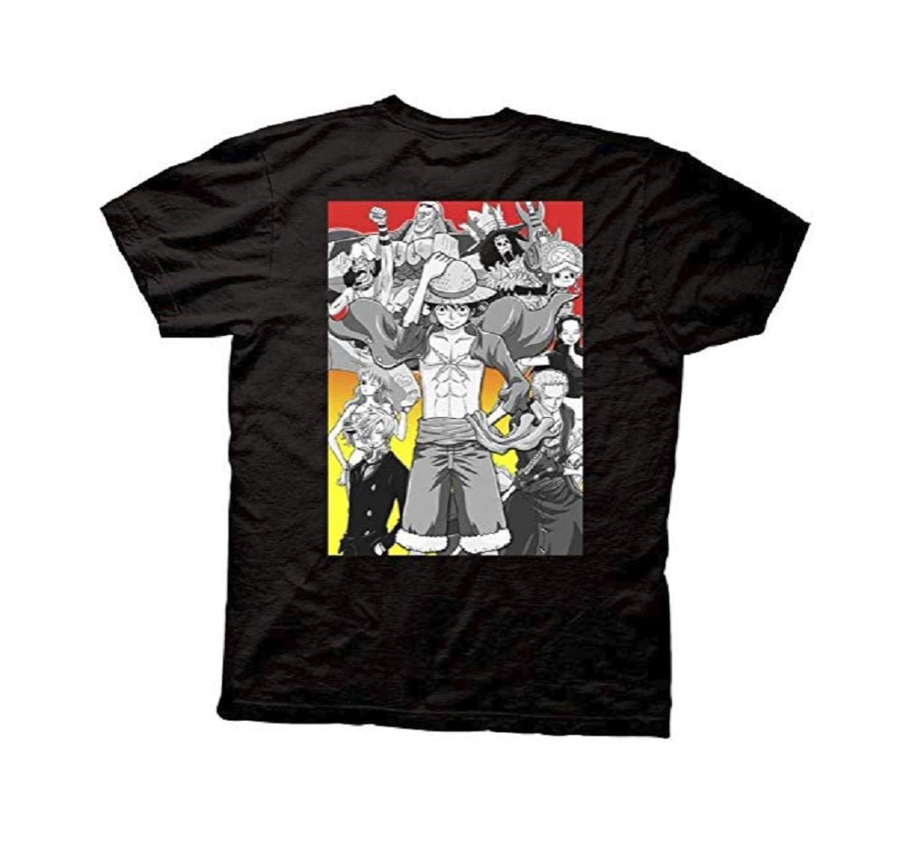 One Piece Stencil Logo with Gradient Group Adult Short Sleeve T-Shirt - Fundom