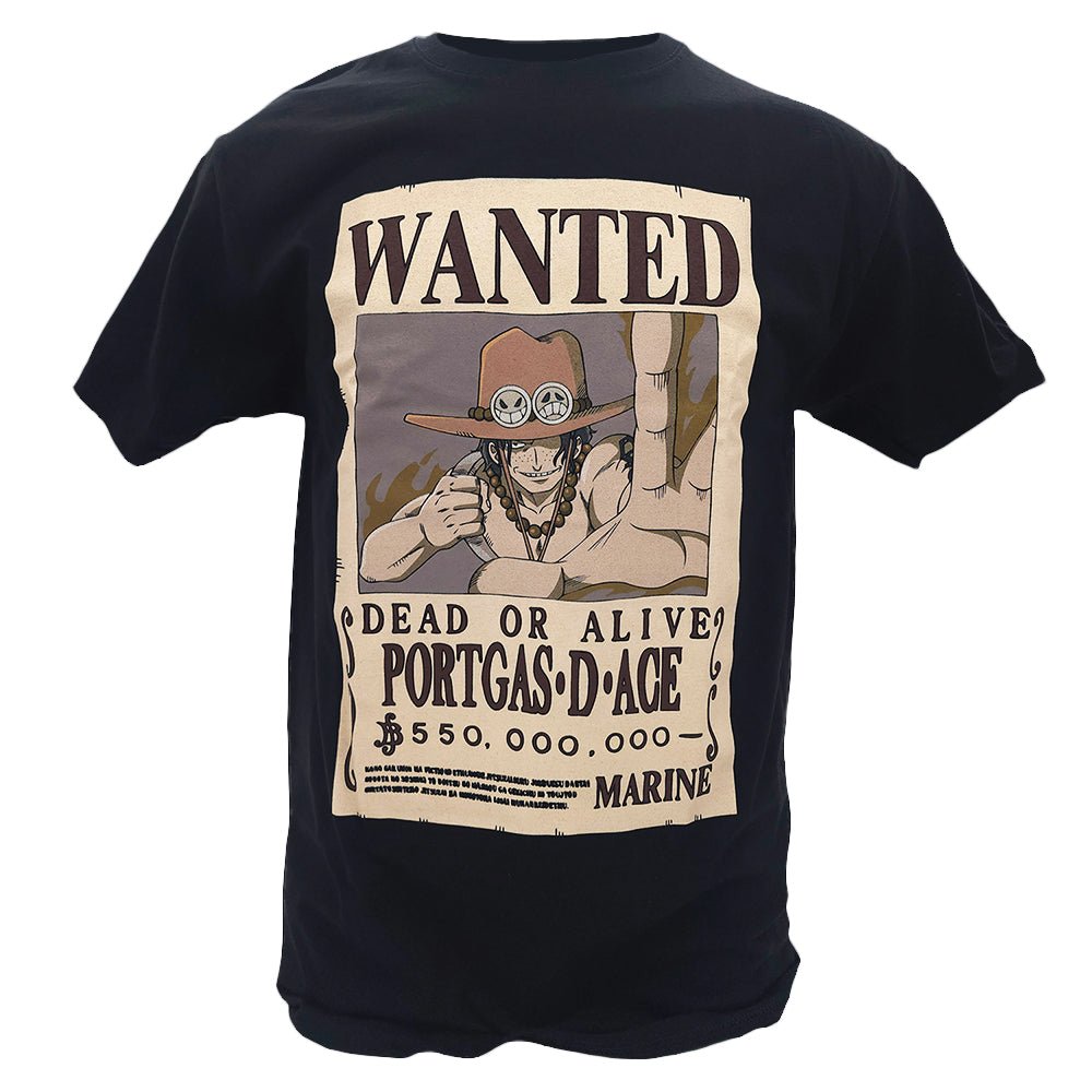One Piece - Wanted Poster Ace Adult Men T-Shirt Great Eastern Entertainment - Fundom