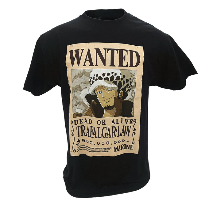 One Piece - Wanted Poster Trafalgar D. Water Law Officially Licensed Adult Men's T-Shirt - Fundom