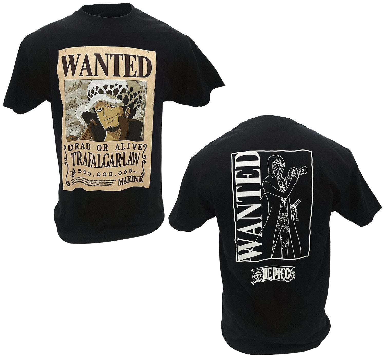 One Piece - Wanted Poster Trafalgar D. Water Law Officially Licensed Adult Men's T-Shirt - Fundom