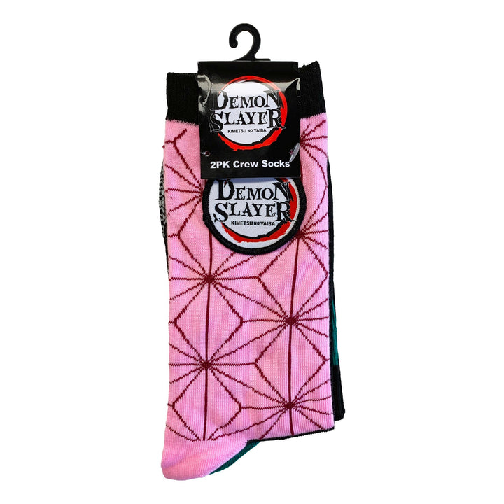 Demon Slayer 2 Pack - Nezuko & Tanjiro Character Pattern Anime Crew Socks