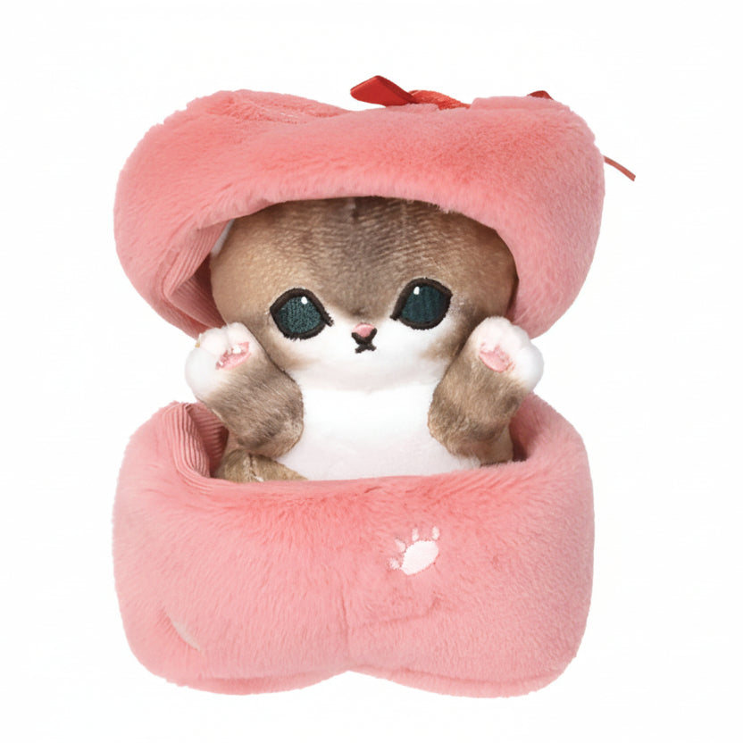 Mofusand Pink Gift Cat Plush 5"