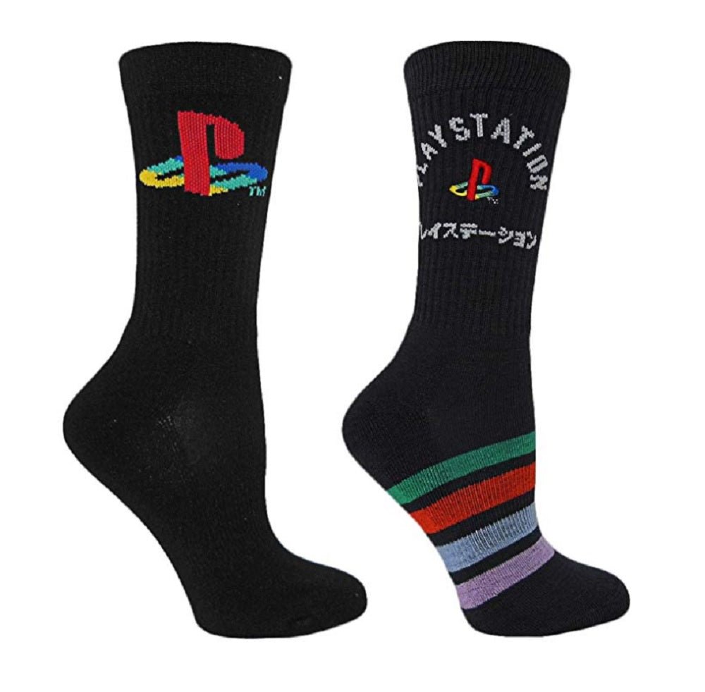 Playstation Kanji with Logo 2 - Pack Novelty Crew Socks - Fundom