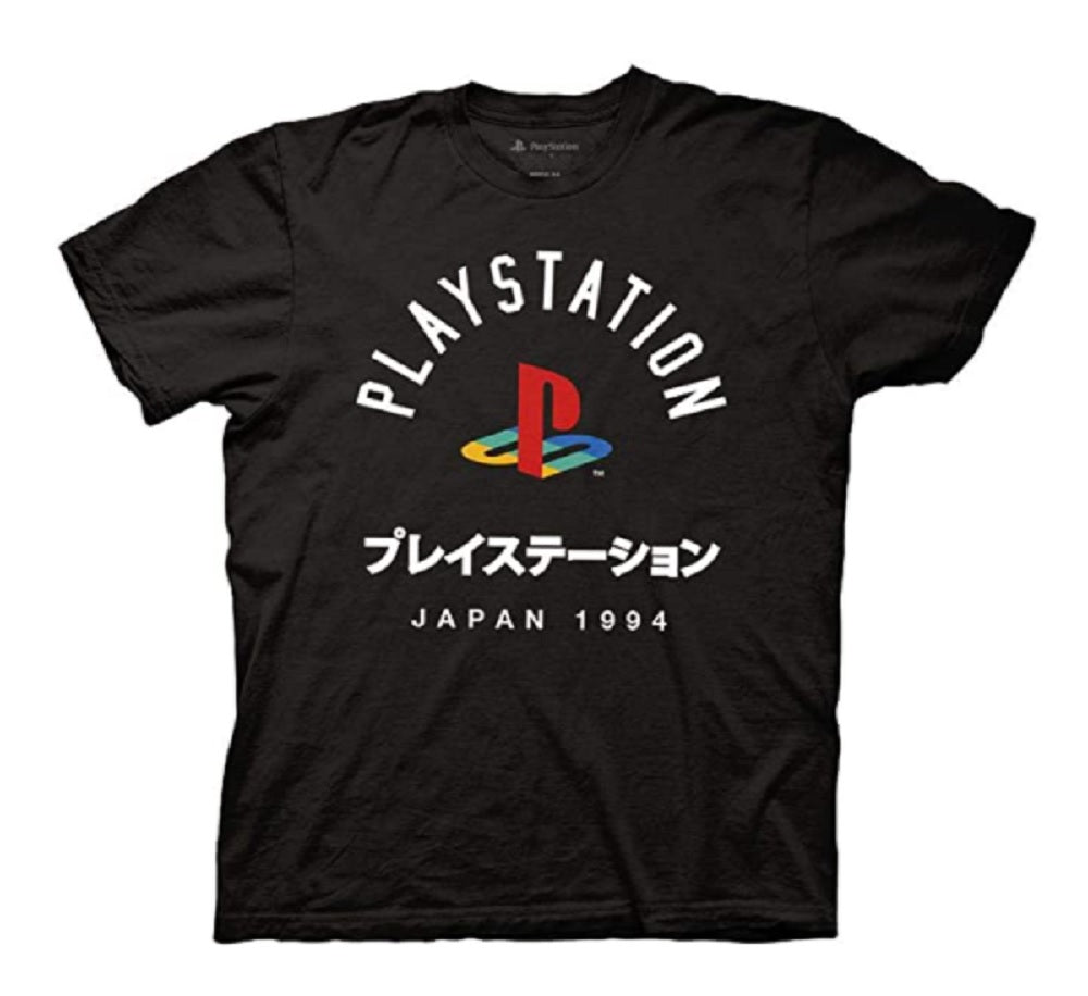 Playstation Logo Japan 1994 Light With Kanji Gamer Adult T-Shirt - Fundom