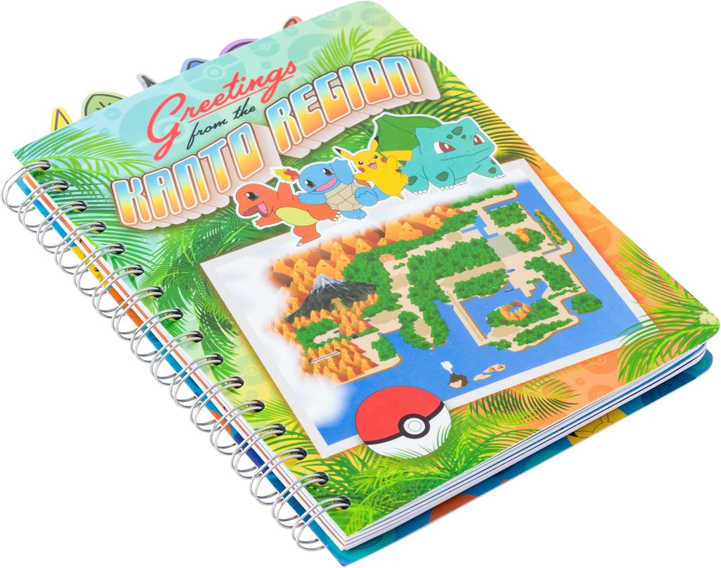 Pokemon Kanto Region Map Spiral Tabbed Notebook 8 x 5 Inches - Fundom