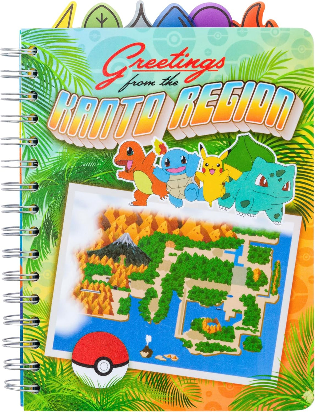 Pokemon Kanto Region Map Spiral Tabbed Notebook 8 x 5 Inches - Fundom