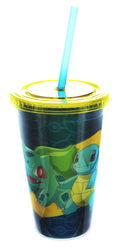 Pokemon Kanto Starter Group Tumbler Travel Cup With Straw - Fundom