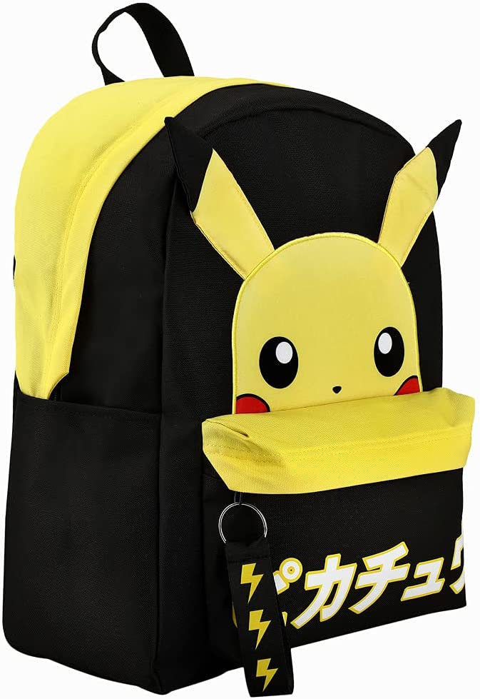 Pokemon Pikachu Anime Cartoon Yellow & Black Backpack book bag - Fundom