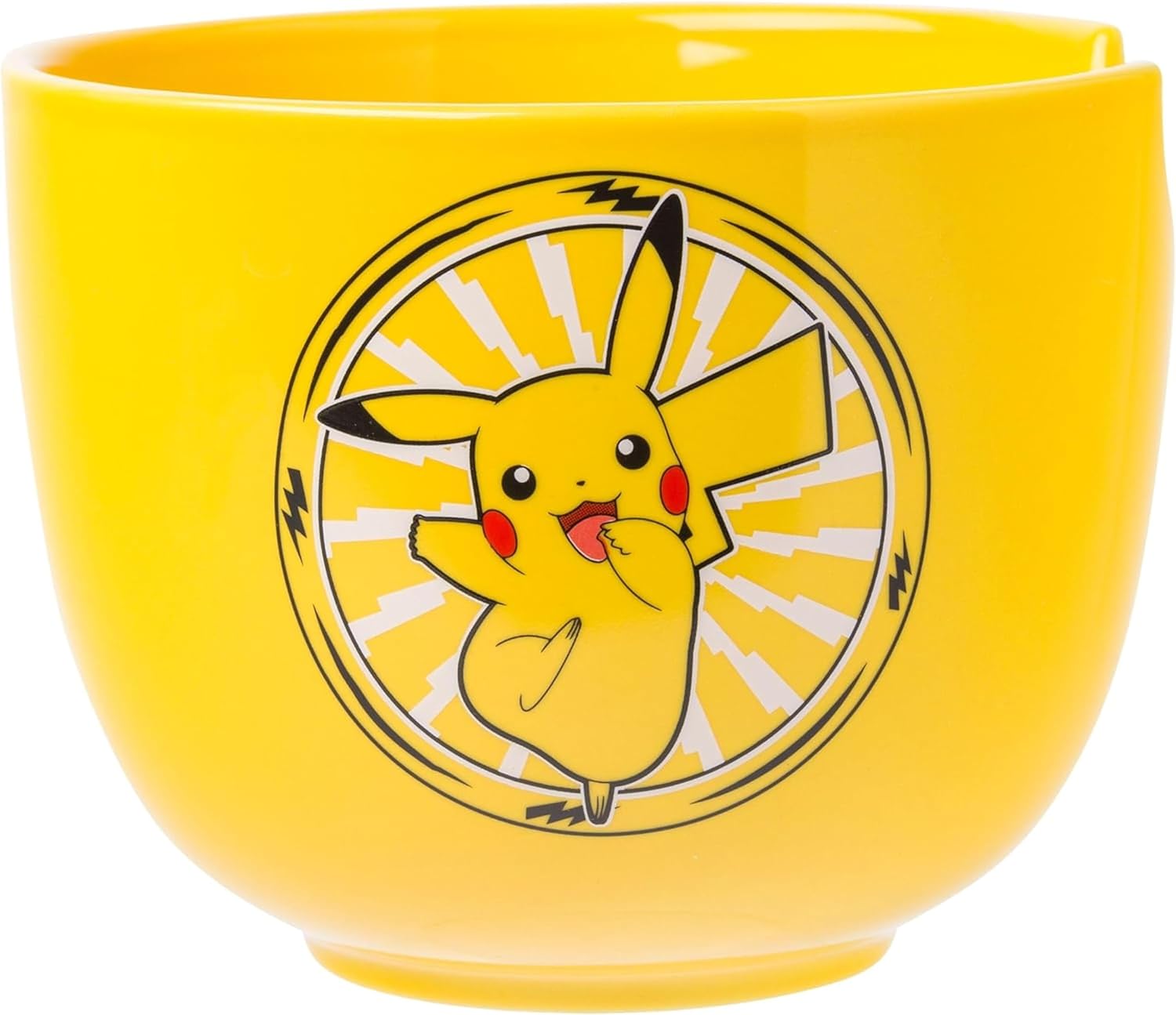 Pokemon Pikachu Electric Ceramic Ramen Noodle Rice Bowl with Chopsticks and Spoon Microwave Safe 20 Ounces - Fundom