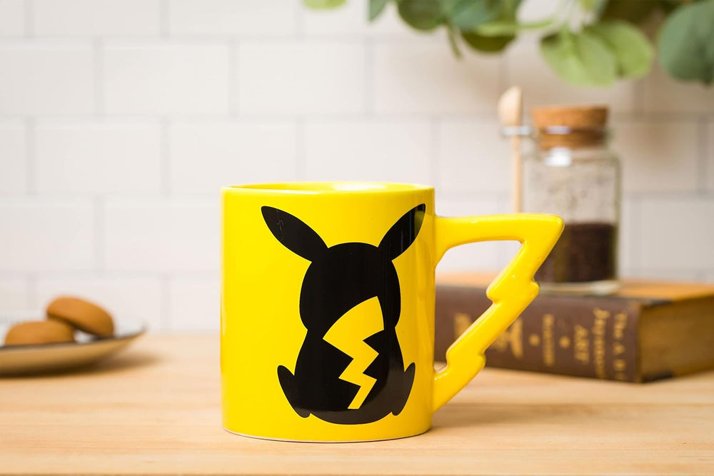Pokemon Pikachu with Lightning Bolt Sculpted Handle Ceramic Mug Microwave Safe 20 - Ounces - Fundom