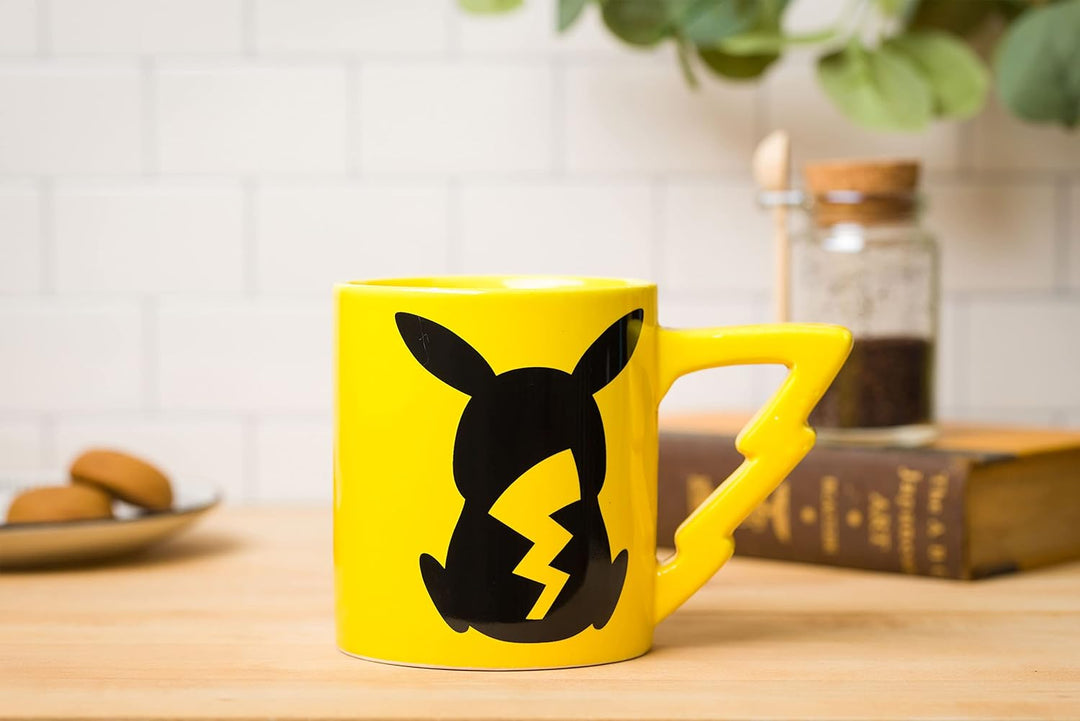 Pokemon Pikachu with Lightning Bolt Sculpted Handle Ceramic Mug Microwave Safe 20 - Ounces - Fundom