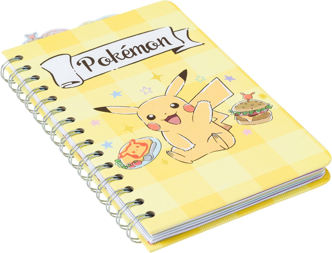 Pokemon - Pikachu, Yamper, Piplup, and Eevee 8in by 5in Spiral Tabbed Notebook - Fundom