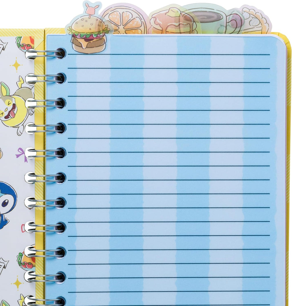 Pokemon - Pikachu, Yamper, Piplup, and Eevee 8in by 5in Spiral Tabbed Notebook - Fundom