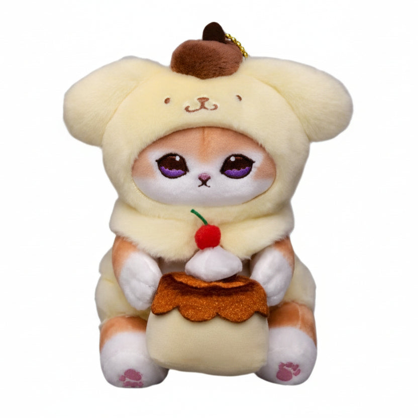 Mofusand Sanrio PomPom Purin Cat Plush Keychain