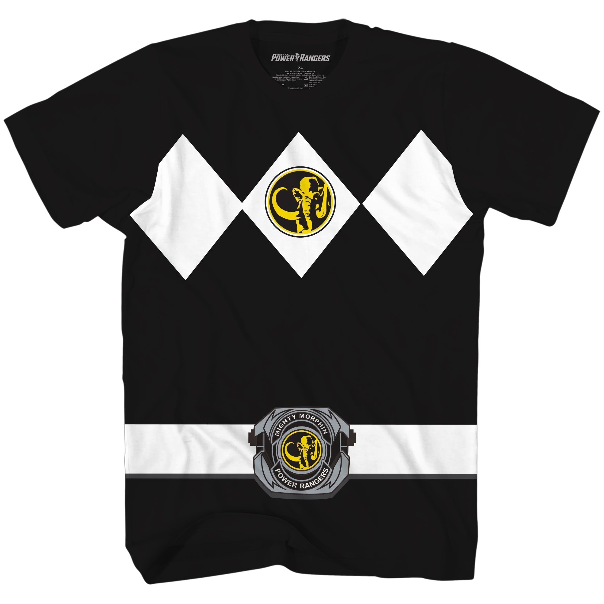 Power Rangers Black Ranger Costume Adult T Shirt - Fundom