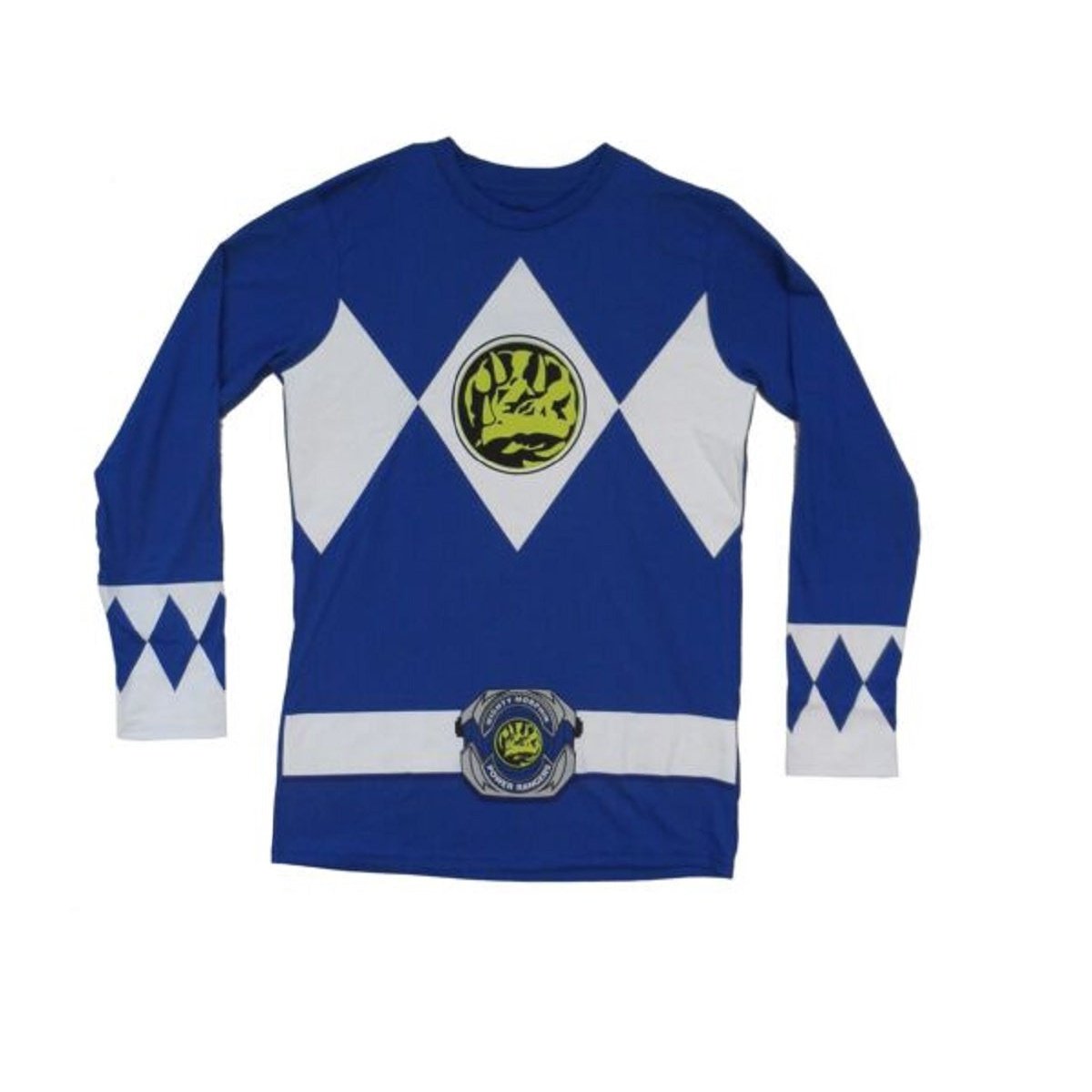 Power Rangers Blue Ranger Costume Adult Long Sleeve Shirt - Fundom