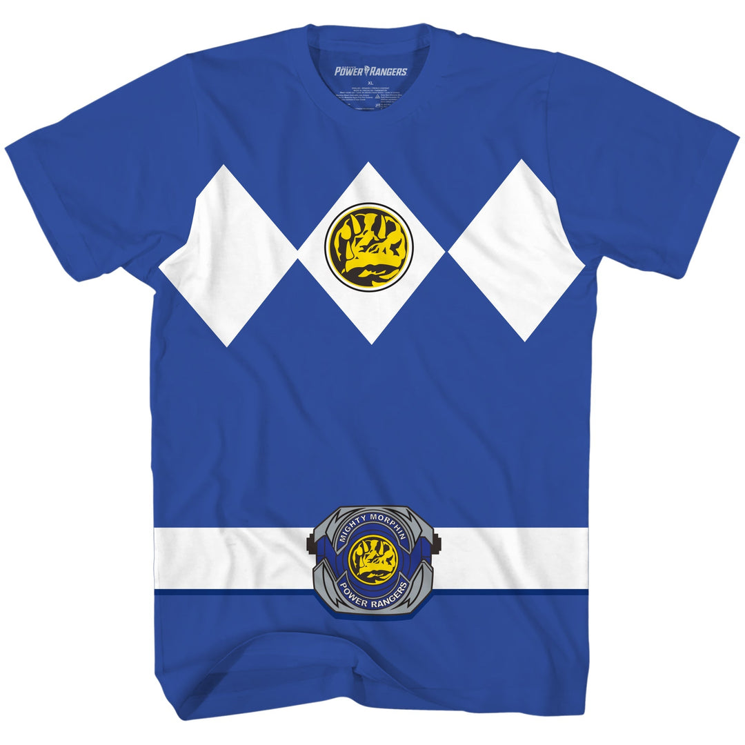 Power Rangers Blue Ranger Costume Adult T Shirt - Fundom