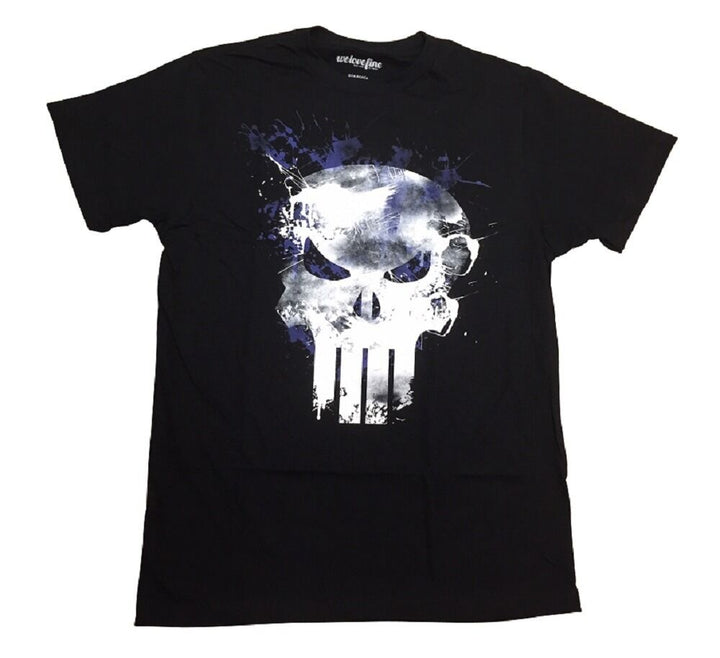 Punisher Skull Paint Logo Marvel Comics Adult T-Shirt - Fundom